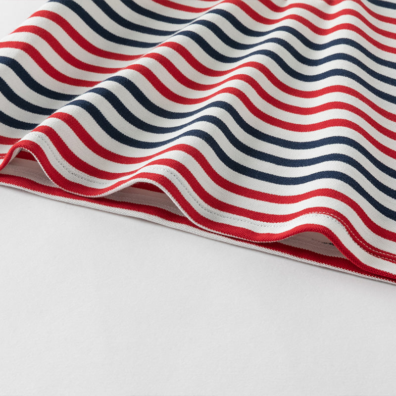 Red Blue Striped Polo
