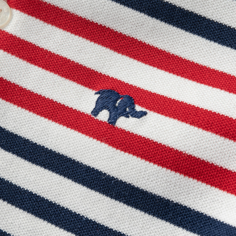 Red Blue Striped Polo