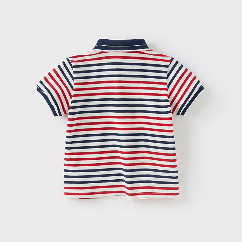 Red Blue Striped Polo