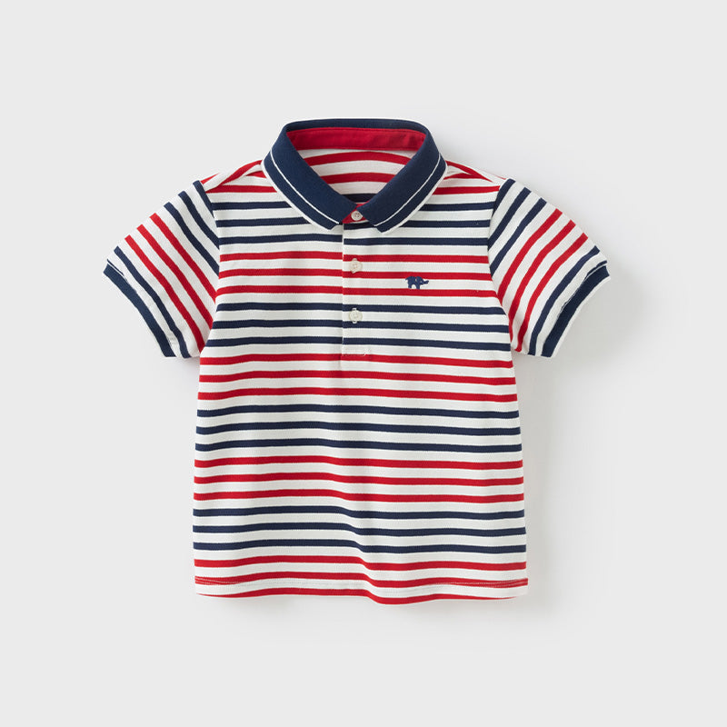 Red Blue Striped Polo
